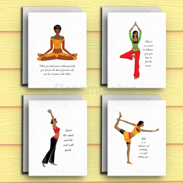 Black Yoga Card Set A